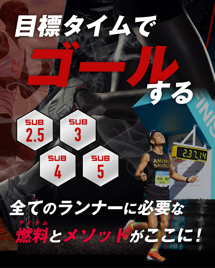 目標タイムでゴールする！全てのランナーに必要な燃料(アイテム)とメソッドがここに！